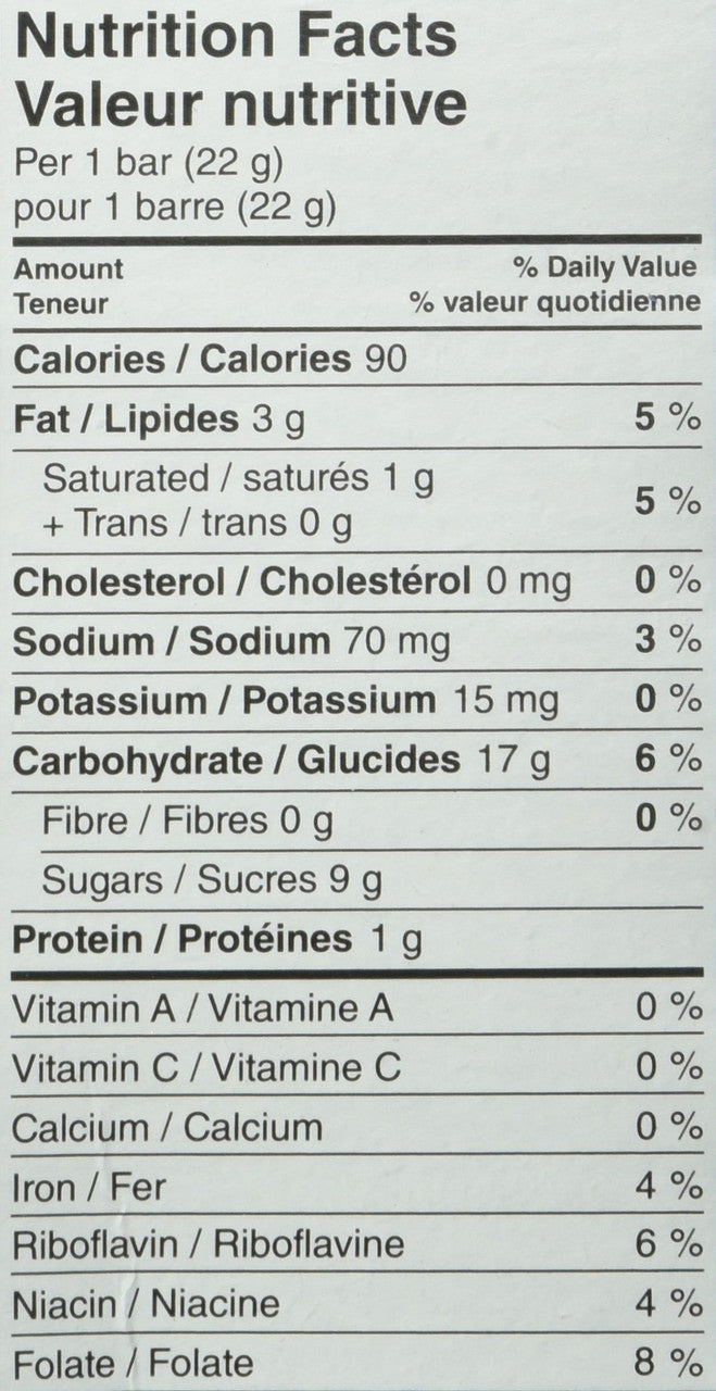Kellogg's Rice Krispies Square Bars, 8ct, Rainbow Cereal Bars 176g/6.2oz., Box Nutrition Facts